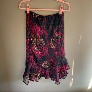 Early 2000s Grunge Floral Midi Skirt